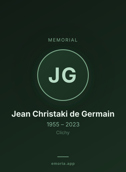 Memorial portrait of Jean Christaki de Germain