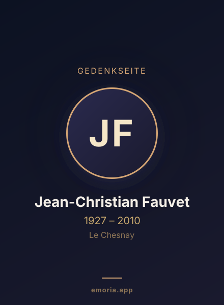 Gedenkportrait von Jean-Christian Fauvet