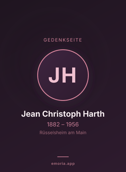 Gedenkportrait von Jean Christoph Harth
