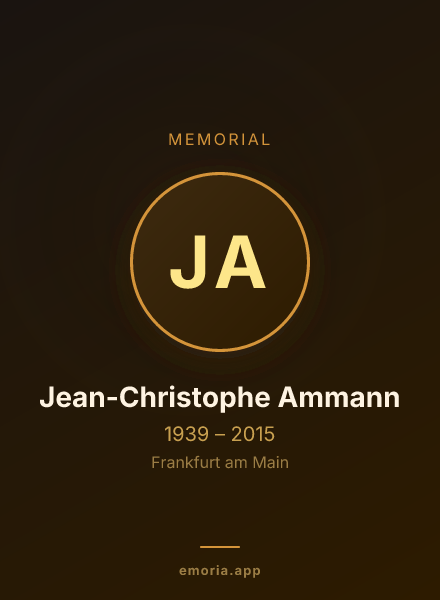 Memorial portrait of Jean-Christophe Ammann