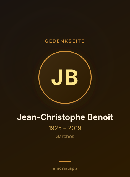 Gedenkportrait von Jean-Christophe Benoît