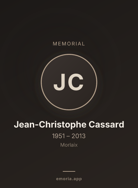 Memorial portrait of Jean-Christophe Cassard