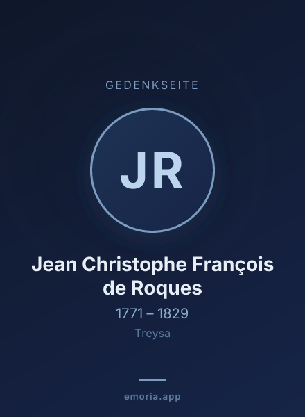 Gedenkportrait von Jean Christophe François de Roques
