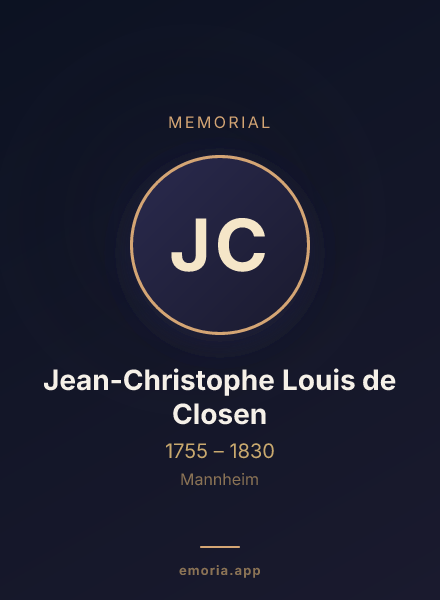 Memorial portrait of Jean-Christophe Louis de Closen