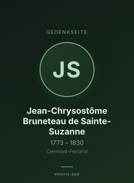 Gedenkportrait von Jean-Chrysostôme Bruneteau de Sainte-Suzanne