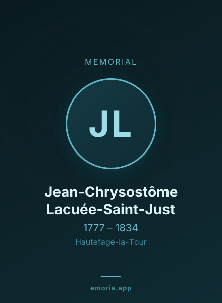 Memorial portrait of Jean-Chrysostôme Lacuée-Saint-Just