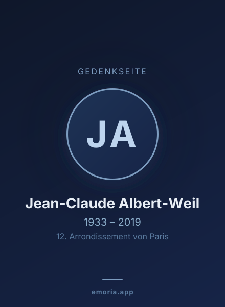 Gedenkportrait von Jean-Claude Albert-Weil