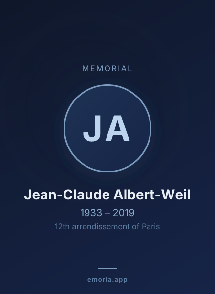 Memorial portrait of Jean-Claude Albert-Weil