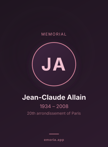 Memorial portrait of Jean-Claude Allain