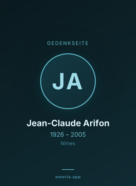 Gedenkportrait von Jean-Claude Arifon