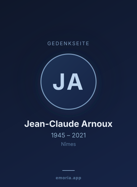 Gedenkportrait von Jean-Claude Arnoux
