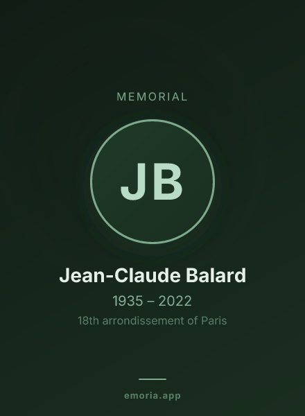 Memorial portrait of Jean-Claude Balard