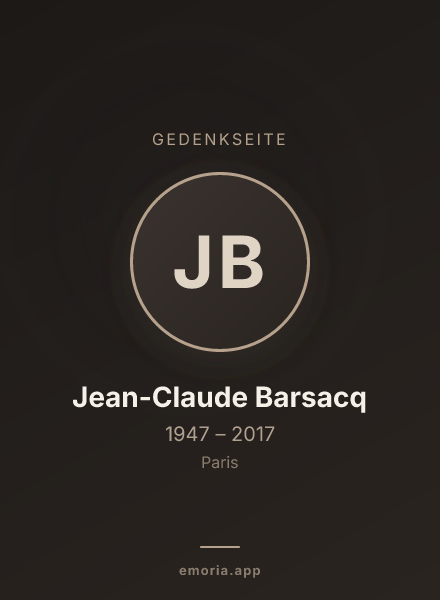 Gedenkportrait von Jean-Claude Barsacq