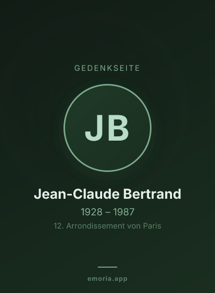 Gedenkportrait von Jean-Claude Bertrand