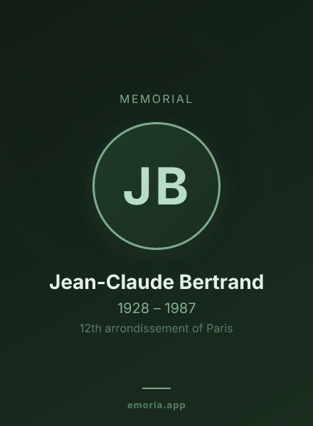 Memorial portrait of Jean-Claude Bertrand