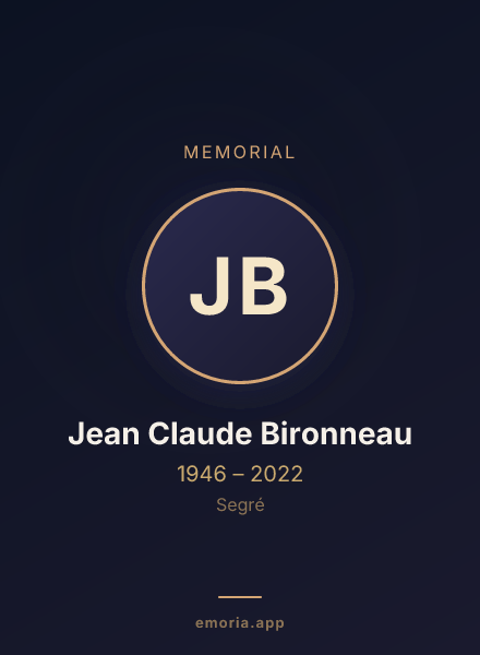 Memorial portrait of Jean Claude Bironneau