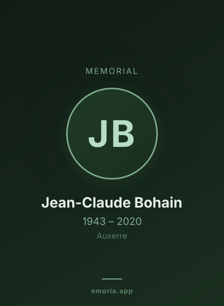 Memorial portrait of Jean-Claude Bohain