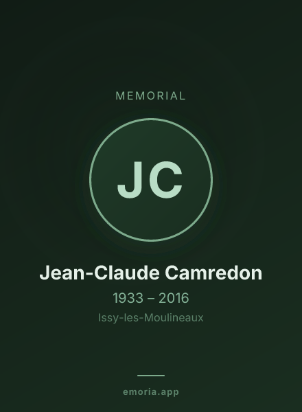 Memorial portrait of Jean-Claude Camredon