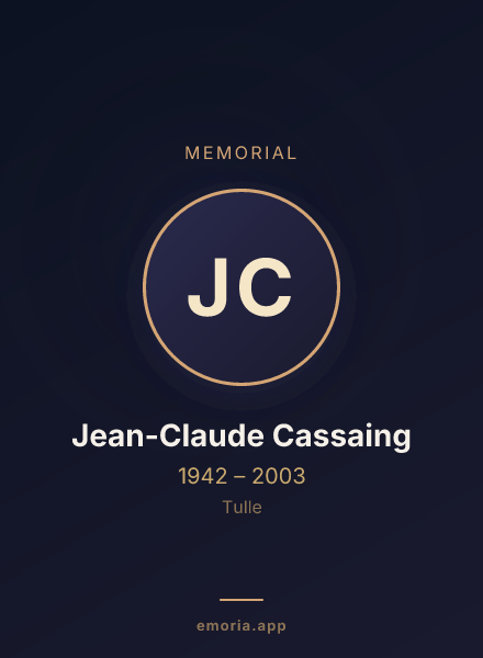Memorial portrait of Jean-Claude Cassaing