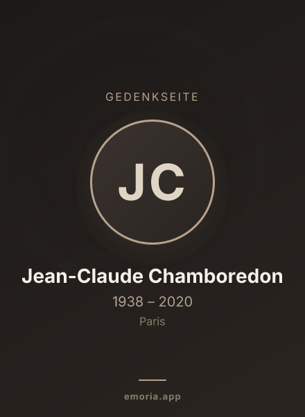 Gedenkportrait von Jean-Claude Chamboredon