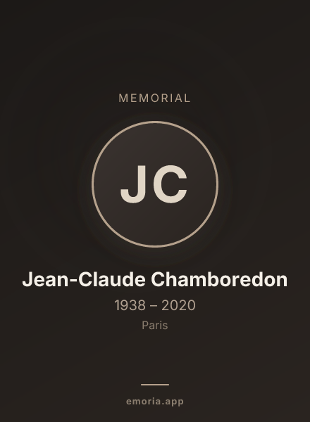 Memorial portrait of Jean-Claude Chamboredon