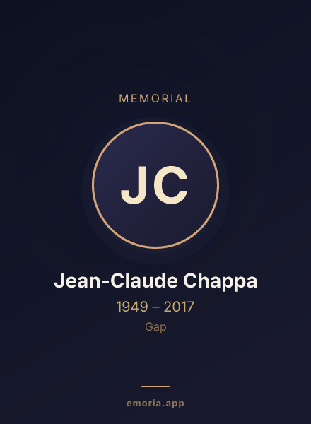 Memorial portrait of Jean-Claude Chappa