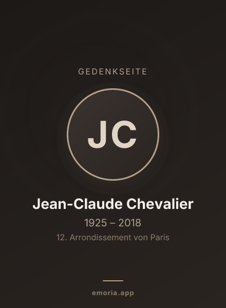 Gedenkportrait von Jean-Claude Chevalier