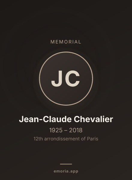 Memorial portrait of Jean-Claude Chevalier
