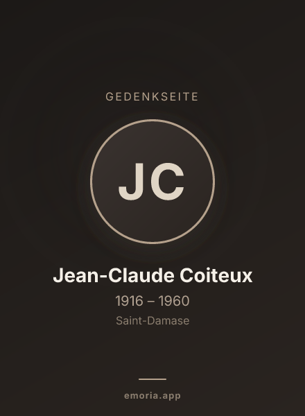 Gedenkportrait von Jean-Claude Coiteux