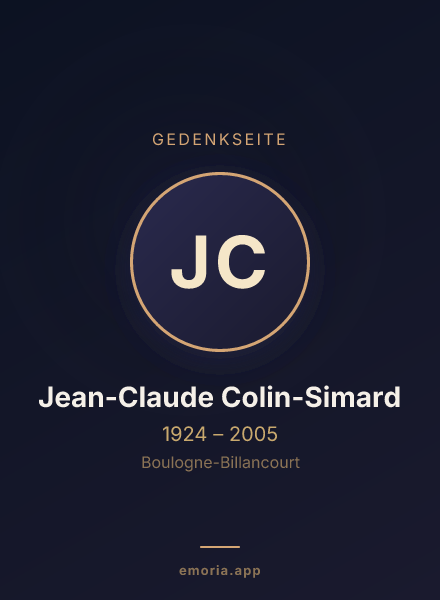 Gedenkportrait von Jean-Claude Colin-Simard