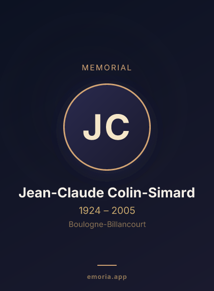 Memorial portrait of Jean-Claude Colin-Simard