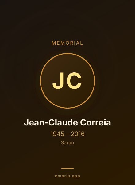 Memorial portrait of Jean-Claude Correia