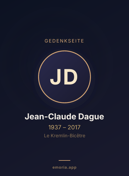 Gedenkportrait von Jean-Claude Dague
