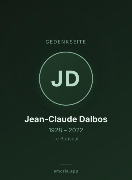 Gedenkportrait von Jean-Claude Dalbos