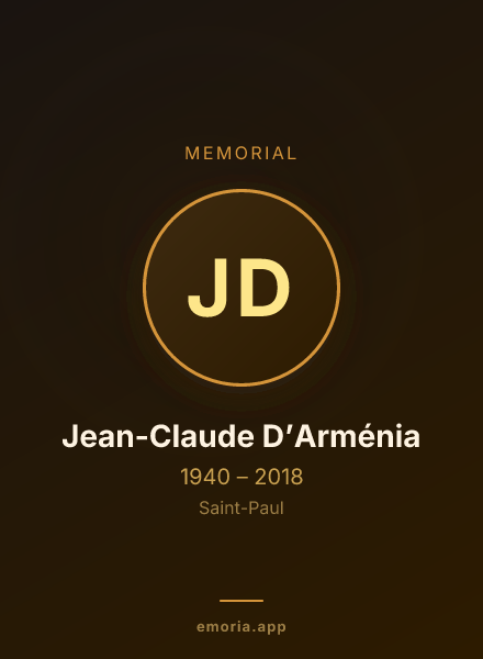 Memorial portrait of Jean-Claude D’Arménia