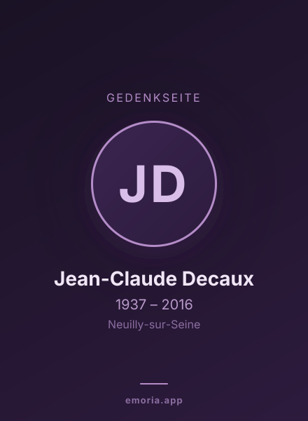 Gedenkportrait von Jean-Claude Decaux