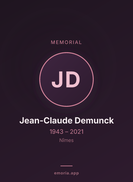 Memorial portrait of Jean-Claude Demunck
