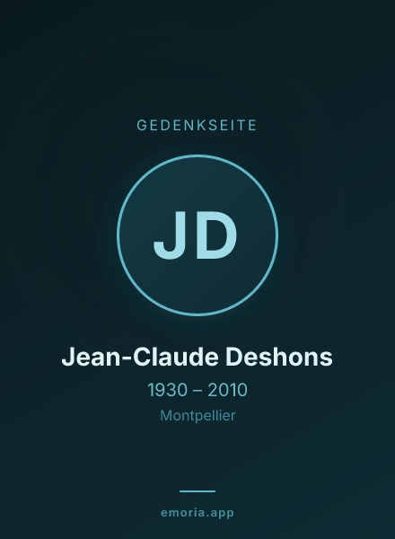 Gedenkportrait von Jean-Claude Deshons