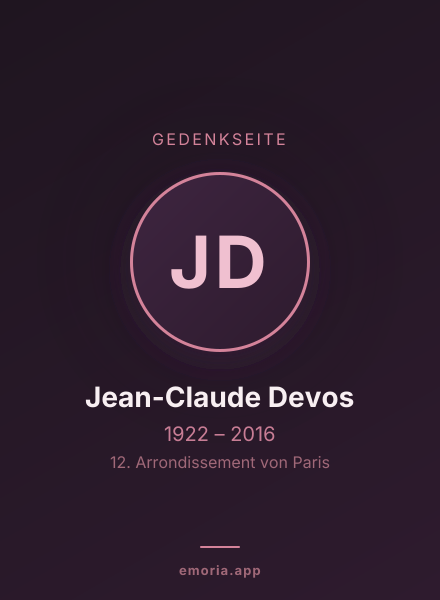 Gedenkportrait von Jean-Claude Devos