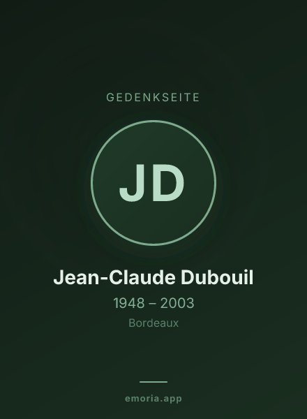 Gedenkportrait von Jean-Claude Dubouil