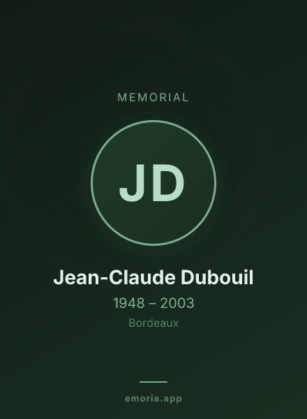 Memorial portrait of Jean-Claude Dubouil