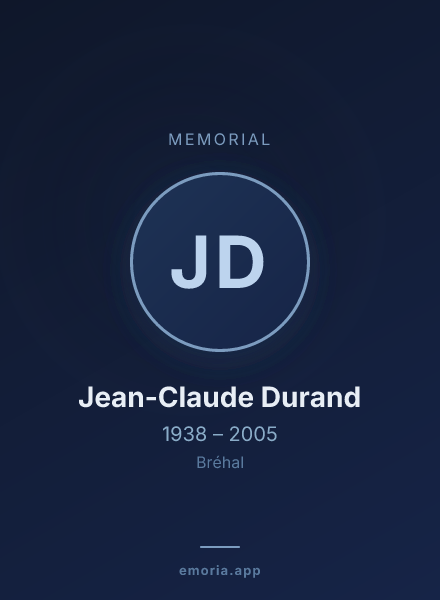 Memorial portrait of Jean-Claude Durand