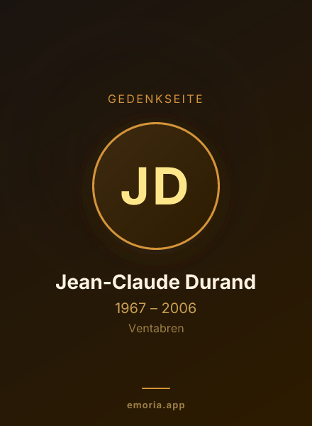 Gedenkportrait von Jean-Claude Durand