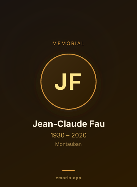 Memorial portrait of Jean-Claude Fau