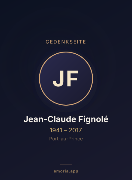 Gedenkportrait von Jean-Claude Fignolé
