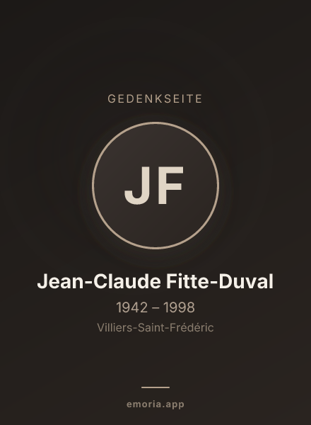 Gedenkportrait von Jean-Claude Fitte-Duval