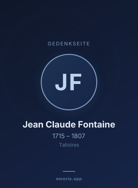 Gedenkportrait von Jean Claude Fontaine