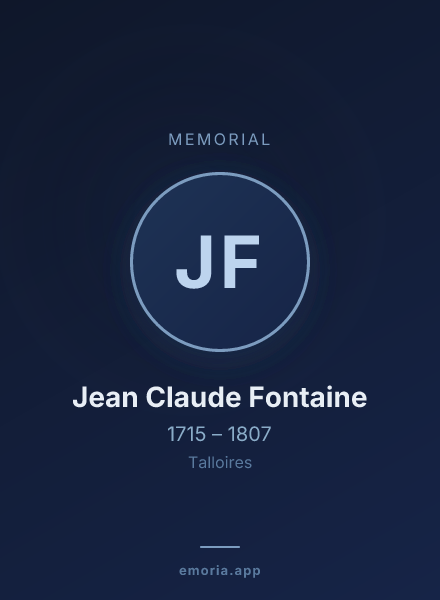 Memorial portrait of Jean Claude Fontaine