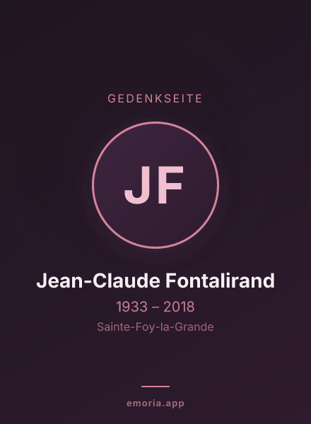 Gedenkportrait von Jean-Claude Fontalirand