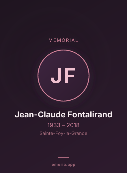 Memorial portrait of Jean-Claude Fontalirand